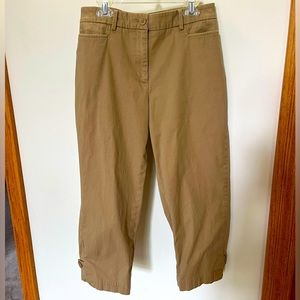 Talbots Perfect Skimmers crop chino khaki pants size 8 EUC